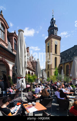 Frankfurt am Main: Hauptwache, chiesa Katharinenkirche, Zeil, Assia, Hesse, Germania Foto Stock