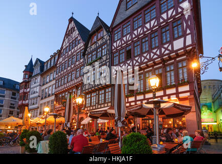 Frankfurt am Main: Römerberg; ristorante, il Römer, Assia, Hesse, Germania Foto Stock