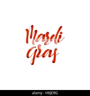 Mardi Gras scritte fatte a mano. Illustrazione Vettoriale