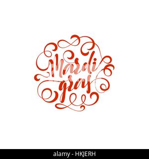 Mardi Gras scritte fatte a mano. Illustrazione Vettoriale