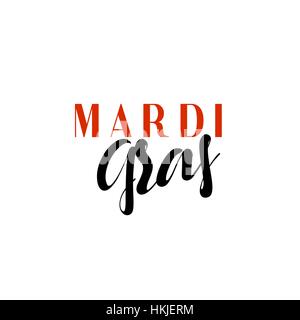 Mardi Gras scritte fatte a mano. Illustrazione Vettoriale