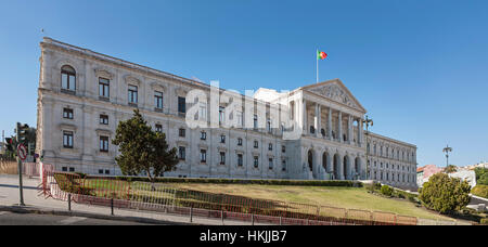 La facciata del palazzo del Parlamento, Lisbona, Portogallo Foto Stock