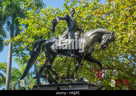 Colombia Cartagena, statua di Bolivar Foto Stock