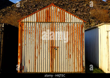 Ondulato ferro-shed Foto Stock