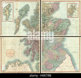 1801 Cary Mappa della Scozia (4 fogli) - Geographicus - Scozia-cary-1801 Foto Stock