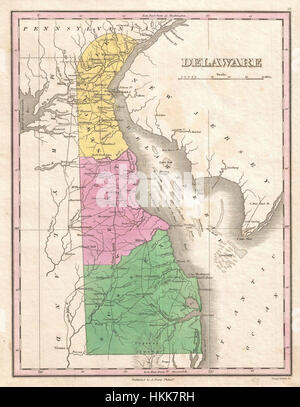 1827 Finley Mappa di Delaware - Geographicus - Delaware-finley-1827 Foto Stock