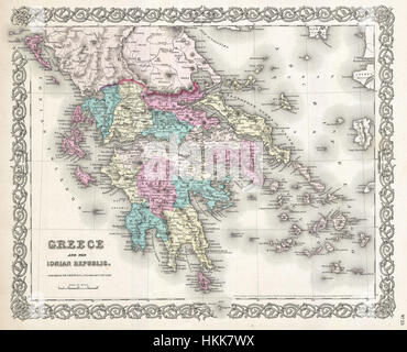 1855 Colton mappa della Grecia - Geographicus - Grecia-colton-1855 Foto Stock