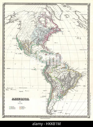 1855 Spruner mappa delle Americhe fino al 1776 - Geographicus - AmericaBis1776-spruner-1855 Foto Stock