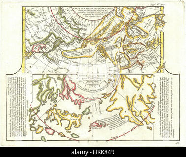 1772 Vaugondy - Diderot Mappa di Alaska, nord-ovest del Pacifico e il passaggio a Nord Ovest - Geographicus - NouvellesDecouvertes-vaugondy-1772 Foto Stock