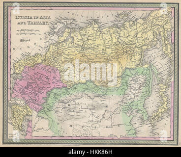 1853 Mitchell Mappa di Russia in Asia e Tartary - Geographicus - RussiaAsia-mitchell-1850 Foto Stock