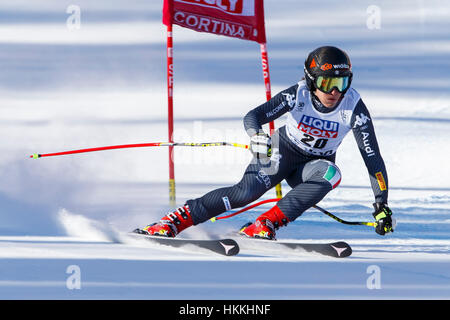 Cortina d'Ampezzo, Italia. 29 gen, 2017. GOGGIA Sofia (Ita) competere nel Audi FIS Coppa del Mondo di Sci Alpino femminile super g sulla Olympia corso nella dolomite mountain range. Credito: MAURO DALLA POZZA/Alamy Live News Foto Stock