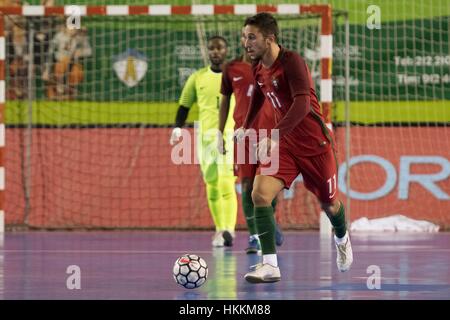 Seixal, Portogallo. Il 29 gennaio 2017. Il Futsal: Portogallo x LA RUSSIA - Miguel Ângelo in azione durante il cordiale futsal match tra Portogallo e Russia, di Seixal, Portogallo. Credito: Bruno de Carvalho/Alamy Live News Foto Stock