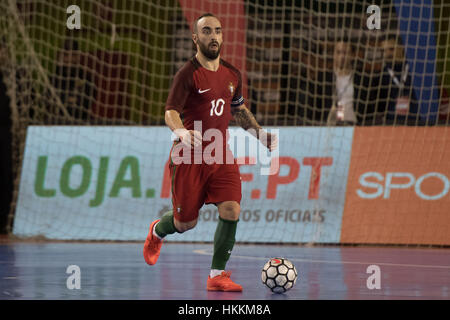 Seixal, Portogallo. Il 29 gennaio 2017. Il Futsal: Portogallo x LA RUSSIA - Ricardinho in azione durante il cordiale futsal match tra Portogallo e Russia, di Seixal, Portogallo. Credito: Bruno de Carvalho/Alamy Live News Foto Stock