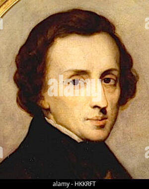 Questo ritratto del 1847 di Ary Scheffer raffigura il famoso compositore Frédéric Chopin. Conosciuto per il suo stile emozionale e dettagliato, Scheffer cattura l'intensità e la delicatezza del personaggio di Chopin in questa rappresentazione intima. Il ritratto risiede nel Museo di Dordrecht, una testimonianza della maestria di Scheffer nel ritrarre personaggi famosi del XIX secolo. Foto Stock