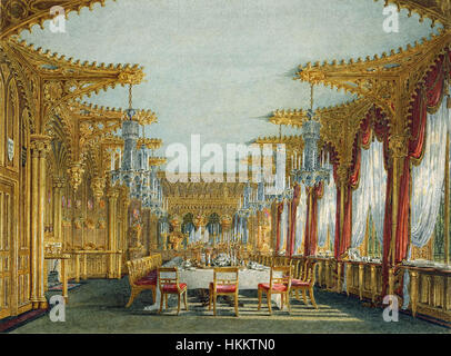 Carlton House, sala da pranzo gotica, da Charles Wild, 1817 - royal coll 922189 257102 ORI 0 0 Foto Stock