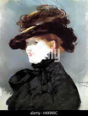 Edouard Manet Mery Laurent au chapeau Noir Foto Stock