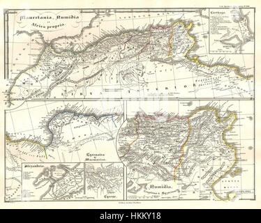 1855 Spruneri mappa del Nord Africa in tempi antichi ( Cartagine, Numidia, Alessandria ) - Geographicus - AfricaNorth-spruneri-1855 Foto Stock