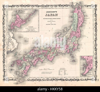 1862 Johnson Mappa del Giappone - Geographicus - Giappone-johnson-1862 Foto Stock