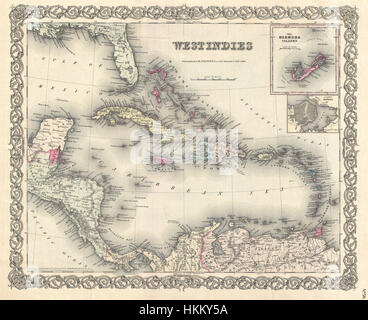 1855 Colton Mappa di West Indies - Geographicus - WestIndies-colton-1855 Foto Stock