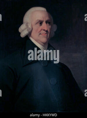 Il ritratto di Adam Smith, dipinto dal Muir, cattura il famoso filosofo scozzese. Conosciuto per la sua opera "la ricchezza delle nazioni", l'immagine di Smith in questo dipinto del XVIII secolo riflette la sua influenza intellettuale durante l'Illuminismo. Foto Stock