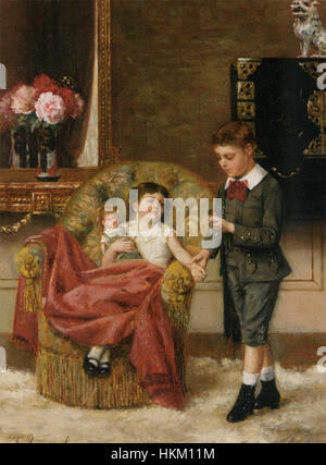 Questo dipinto, intitolato "il giovane Dottore" di Albert Roosenboom, cattura un giovane medico professionista in un contesto storico, simboleggiando l'arte della guarigione. L'uso di pennellate dettagliate da parte di Roosenboom riflette la prima rappresentazione della professione medica nell'arte. Foto Stock