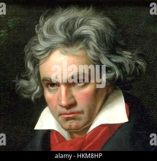 Il dipinto "Beethoven Kopf" si concentra sull'iconico compositore tedesco Ludwig van Beethoven, catturando la sua intensa espressione e la sua profonda eredità musicale. Questa rappresentazione riflette il genio di Beethoven e il potere della sua musica nel plasmare la storia della musica classica. Foto Stock