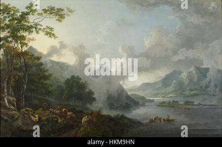 Barrett, George Suor- Vista del lago di Windermere, la mattina presto (1781) Foto Stock