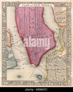 1860 Mitchell Mappa della città di New York, New York (prima edizione) - Geographicus - NYC-mitchell-1860 Foto Stock