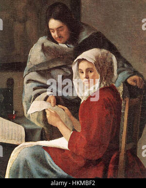 Johannes Vermeer - ragazza interrotta in corrispondenza con la sua musica (dettaglio) - WGA24649 Foto Stock