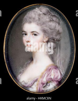 Acquerello su avorio miniatura Ritratto di signora di John Smart, 1782, 5.1 x 4.1 cm, Cincinnati Art Museum Foto Stock