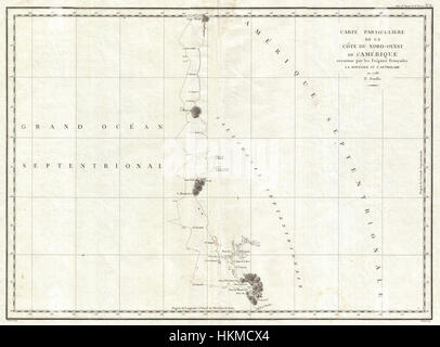 1786 La Perouse Mappa di San Francisco, baia di Monterey in California e Oregon - Geographicus - California-perouse-1786 Foto Stock