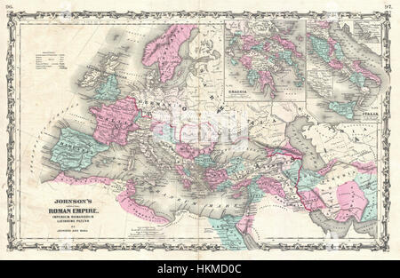 1862 Johnson mappa dell'Impero Romano - Geographicus - RomanEmpire-johnson-1862 Foto Stock