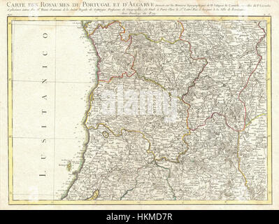 1775 Rizzi-Zannoni mappa il Nord del Portogallo - Oporto - Geographicus - PortugalNorth-zannoni-1775 Foto Stock