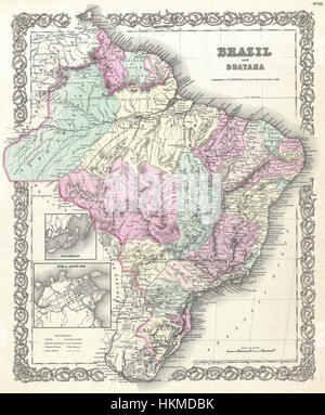 1855 Colton Mappa del Brasile e della Guyana - Geographicus - Brasile-colton-1855 Foto Stock