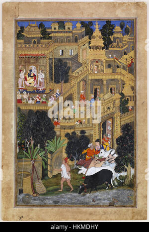 4 Il Signore Krishna nella Città Dorata. Pagina dal Harivamsha (Geneology di Vishnu) ca 1600 più liberi e Sackler Gallery Washington Foto Stock