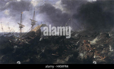 Andries Van Eertvelt - navi in pericolo - WGA7475 Foto Stock