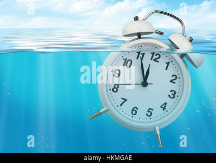 Orologio in acqua, tempo concetto limitato Foto Stock