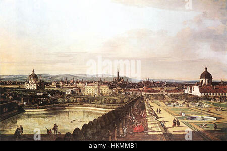 Bernardo Bellotto, il Canaletto - Vista di Vienna dal Belvedere - WGA01841 Foto Stock