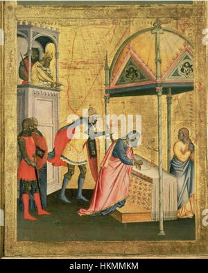 10d Andrea Orcagna e Jacopo di Cione San Matteo e quattro storie della sua vita. Dettaglio 1367-68, Uffizi di Firenze Foto Stock