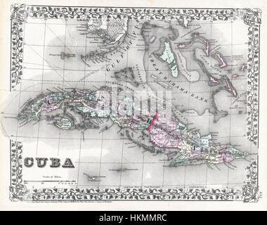 1872 Mitchell Mappa di Cuba e le Bahamas - Geographicus - Cuba-mitchell-1872 Foto Stock