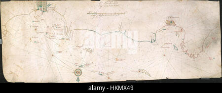 AMH-2524-NA Mappa della costa nord di Java con le isole vicine Foto Stock