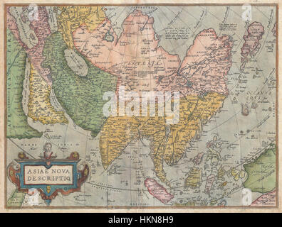 1570 Ortelius Mappa di Asia (prima edizione) - Geographicus - AsiaeNovaDescriptio-ortelius Foto Stock