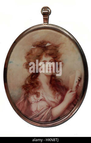 Questo ritratto di Elizabeth Farren, dipinto da James Nixon intorno al 1780, la raffigura come un'attrice di spicco e futura contessa di Derby. Il dipinto mette in evidenza la sua bellezza e il suo status nella società britannica durante la fine del XVIII secolo. Foto Stock