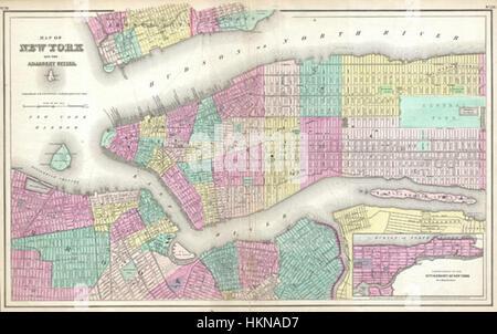 1857 Colton Mappa della città di New York New York - Geographicus - NewYorkCity-colton-1857 Foto Stock