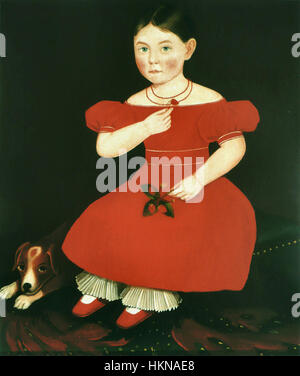 Ammi Phillips - Fillette en robe rouge Foto Stock