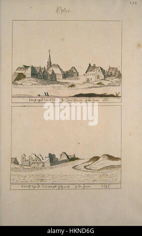 Questa mappa di *Atlas Schoemaker* mostra la regione della Frisia occidentale, concentrandosi sull'isola di Vlieland nell'Olanda settentrionale. Fornisce informazioni sulle caratteristiche geografiche e topografiche dell'area durante il XVIII secolo. Foto Stock