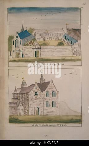 Questa mappa della serie "Atlas Schoemaker" raffigura la Frisia, compresa la città di Franeker, mostrando dettagli geografici e stile cartografico del XVIII secolo. Foto Stock