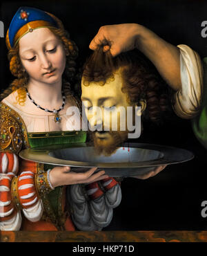 Salome con la testa di San Giovanni Battista di Andrea solari, olio su legno, tra il 1507 e il 1524. Foto Stock