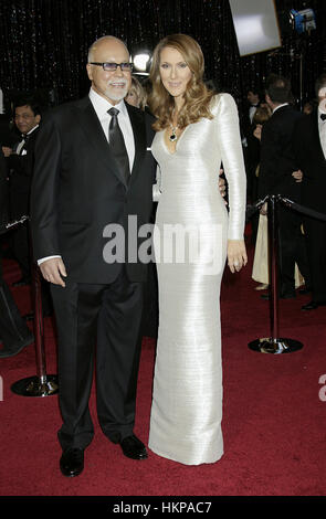 Celine Dion e il marito René Angelil all'Academy Awards a Los Angeles il 27 febbraio 2011. Foto di Francesco Specker Foto Stock