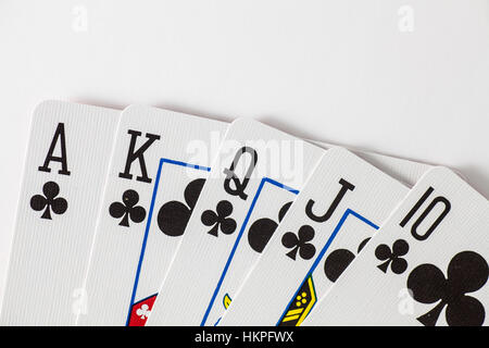 Carte da gioco Royal Flush Foto Stock